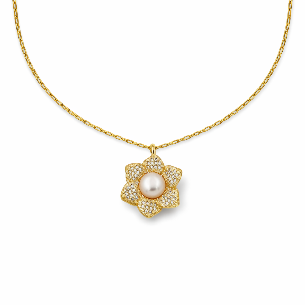 Women Necklace Floral Gold jewellery - Finora Jewels
