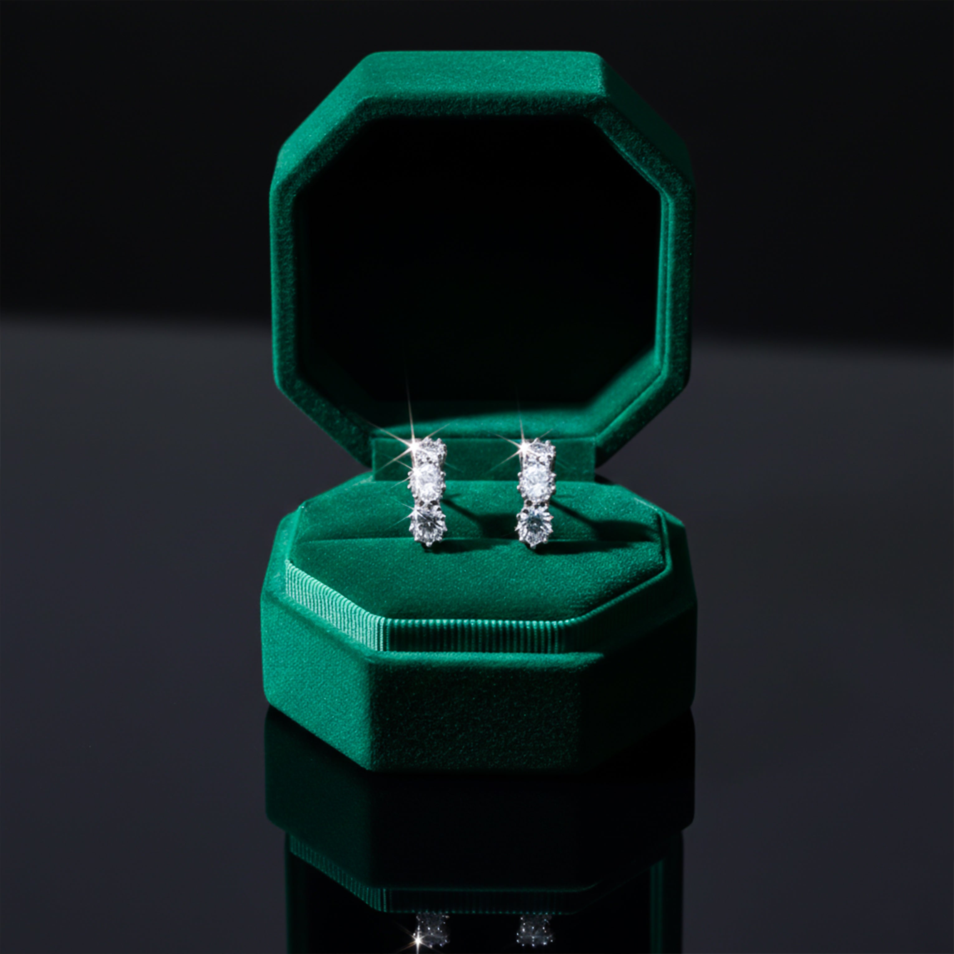 Crystal Cascade Stud Stud Earrings for women in Gold - Finora Jewels