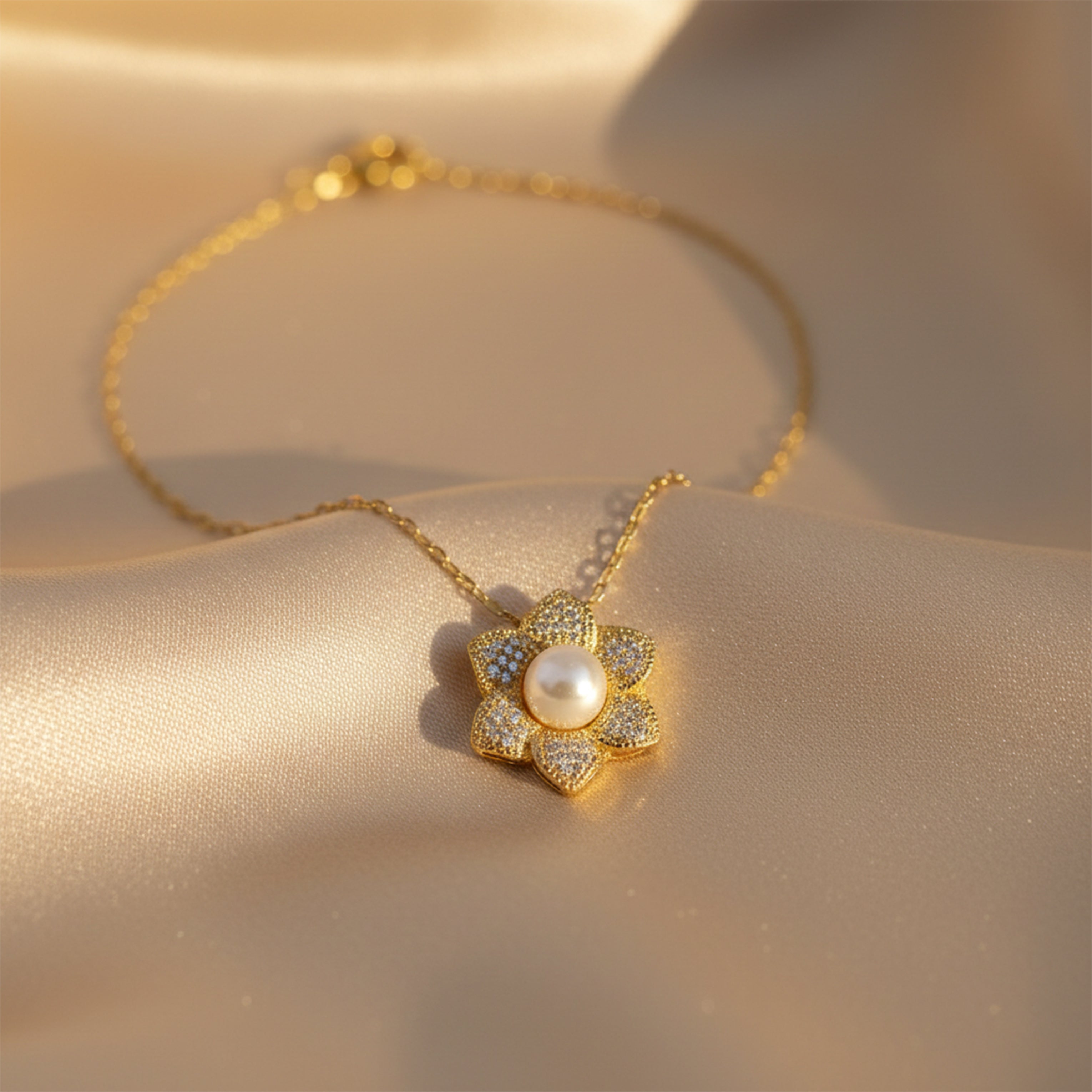 Women Necklace Floral Gold jewellery - Finora Jewels