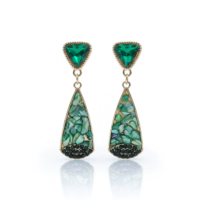 Verde Mosaic Dangle Ear Studs GWE -242