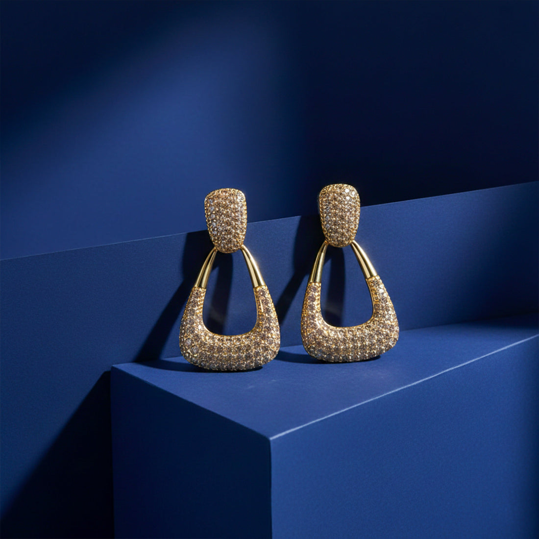 Crystal Stud Earrings for women in Gold - Finora Jewels
