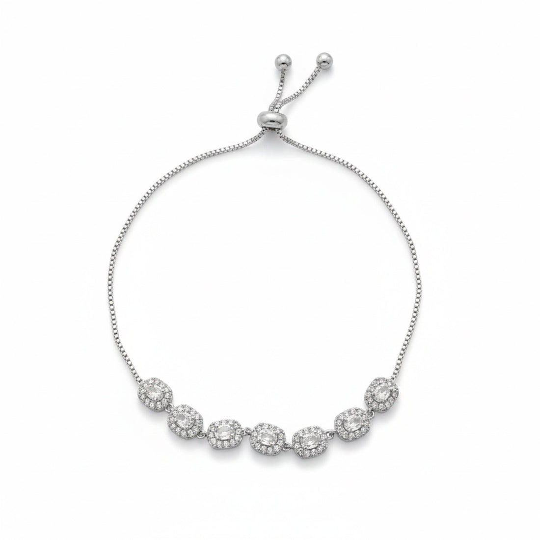 Women Bracelet CZ Oval Link Silver jewellery - Finora Jewels