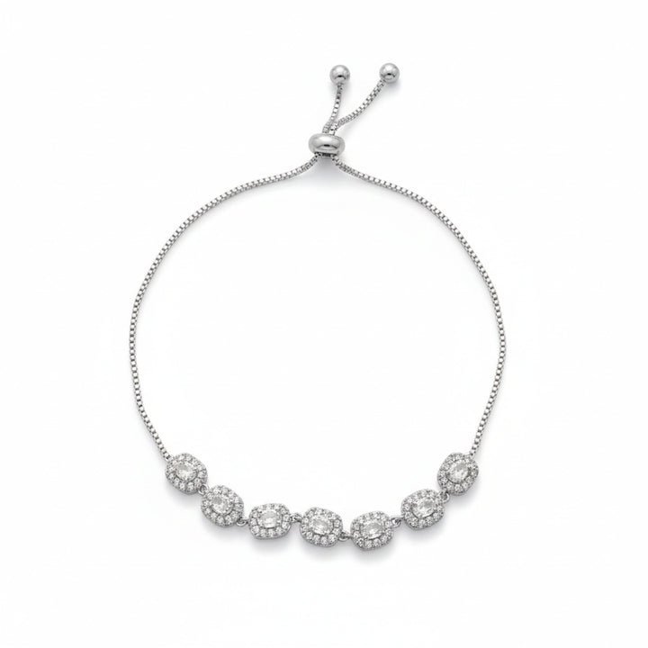 Silver Zirconia Elliptical Link Flexible Kangan GWB -160