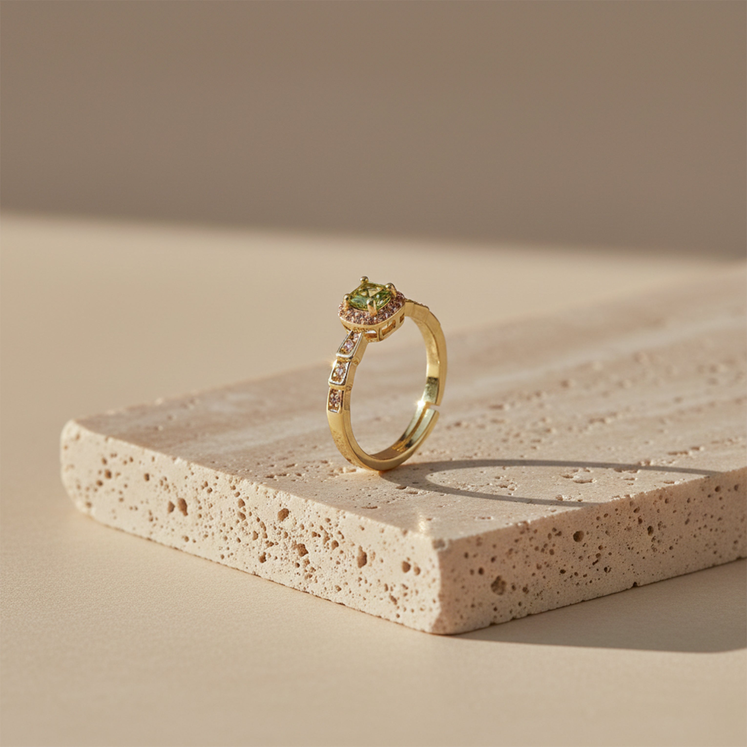 Gold-Toned Olive Encircled Band GWR -45