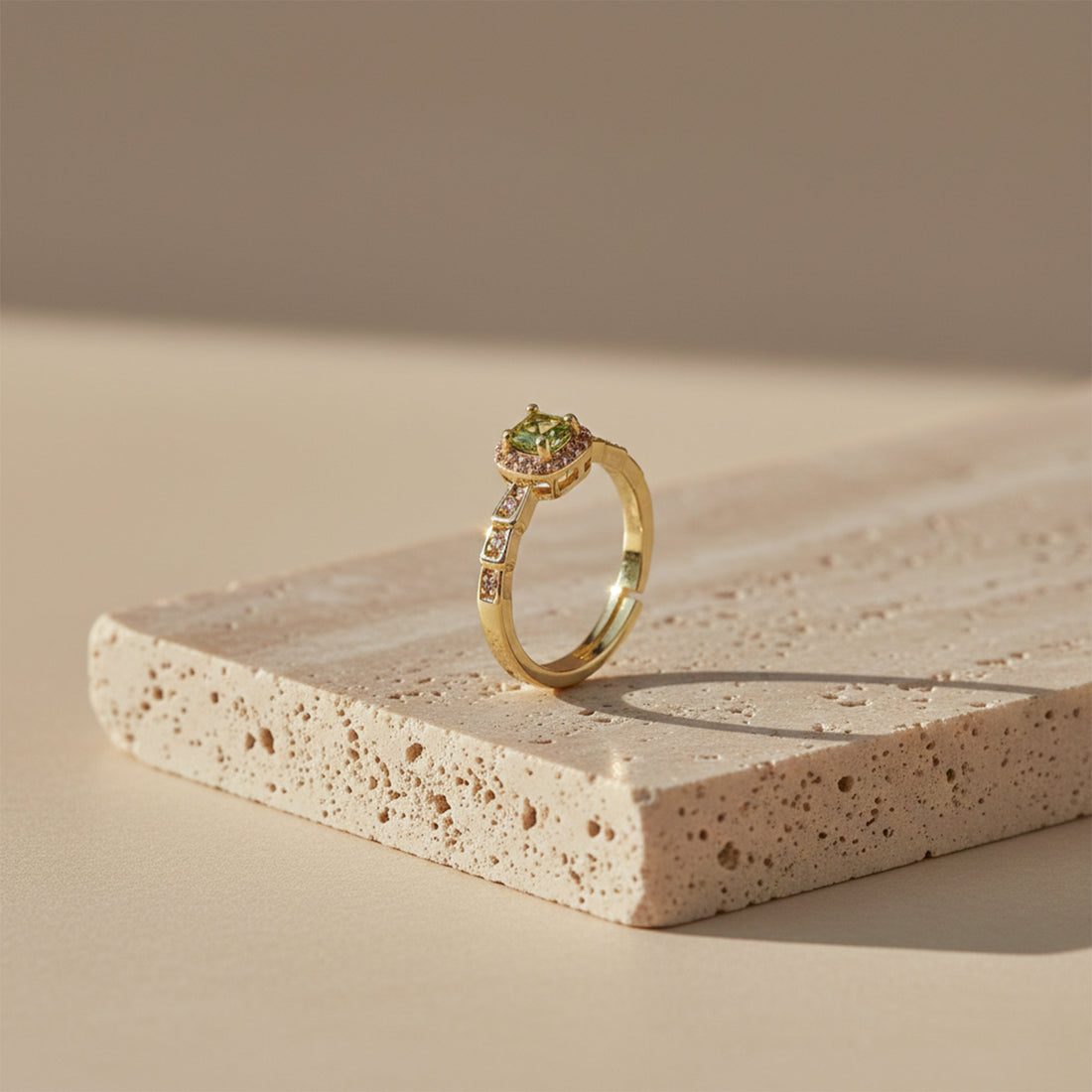 Gold-Toned Olive Encircled Band GWR -45