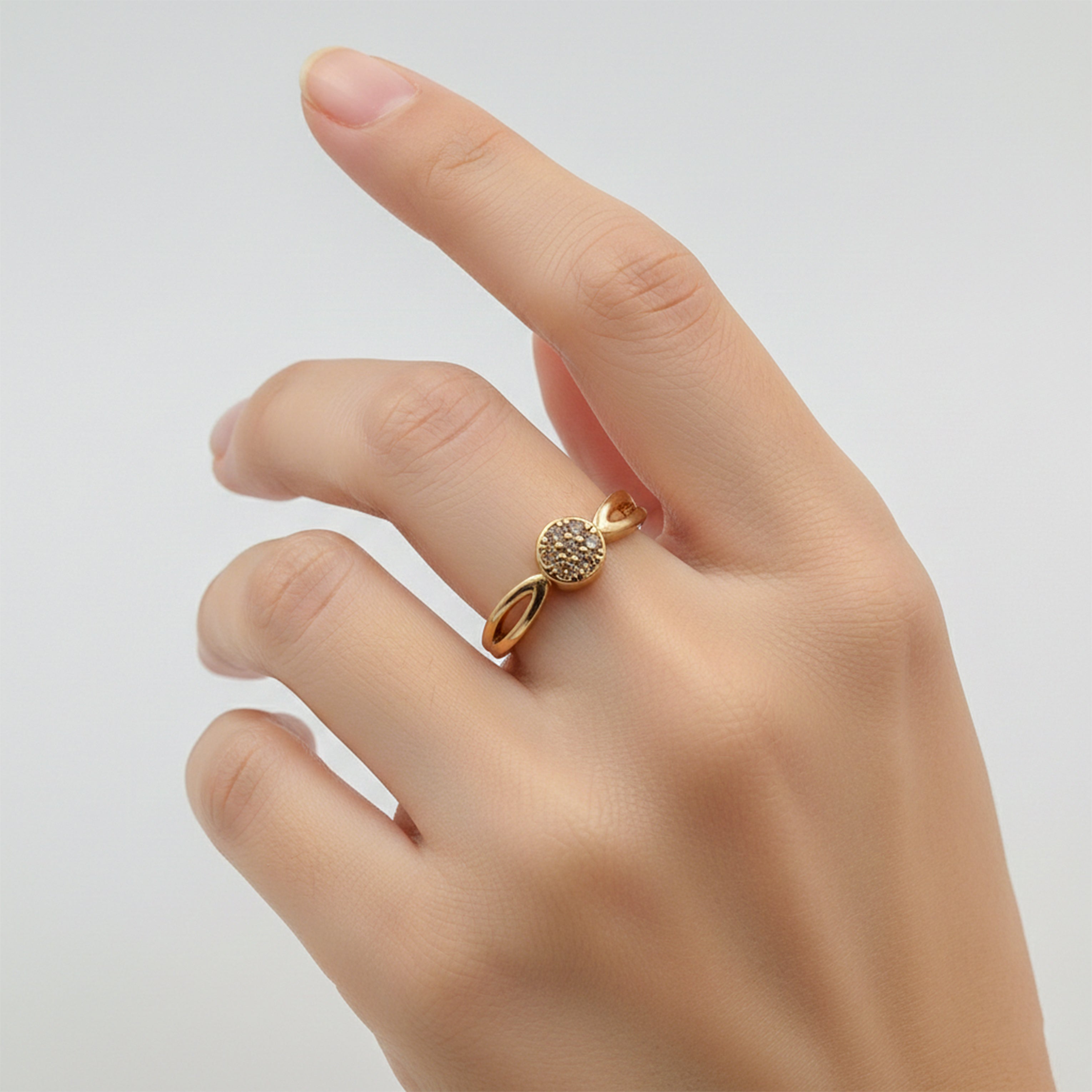 Gold-Toned Encircled Accent Band GWR -13