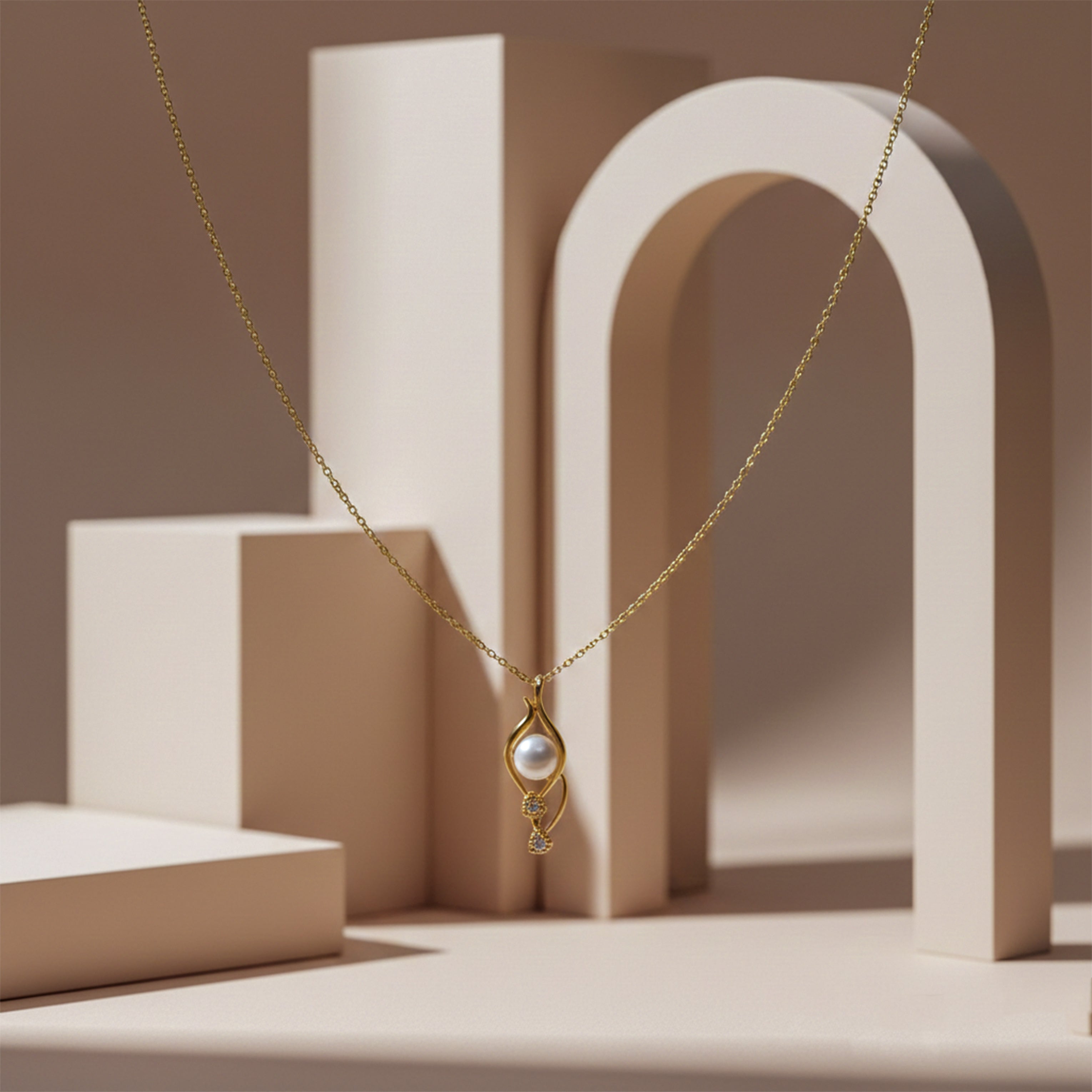 Gold Teardrop Necklace for women - Finora Jewels