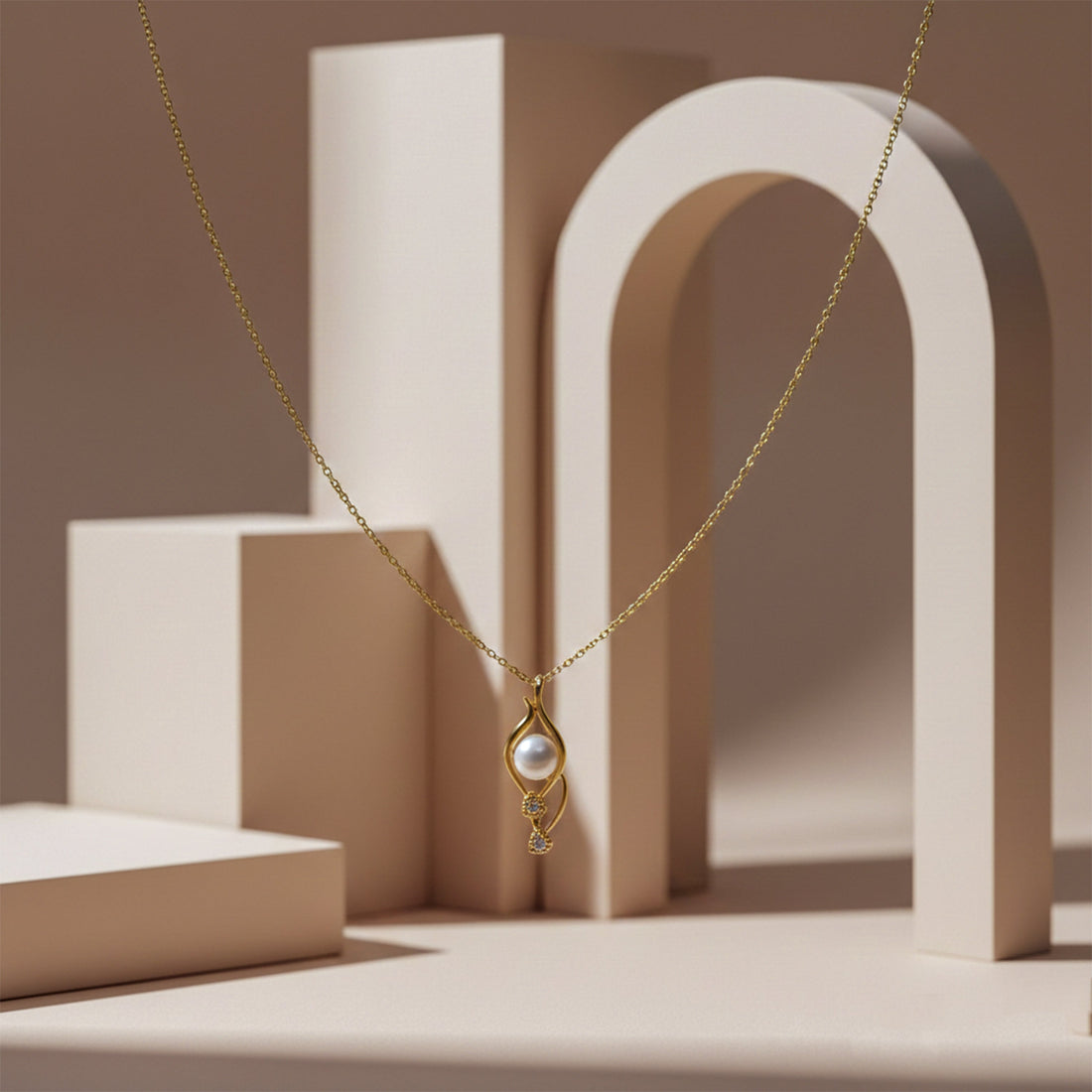 Gold Teardrop Necklace for women - Finora Jewels