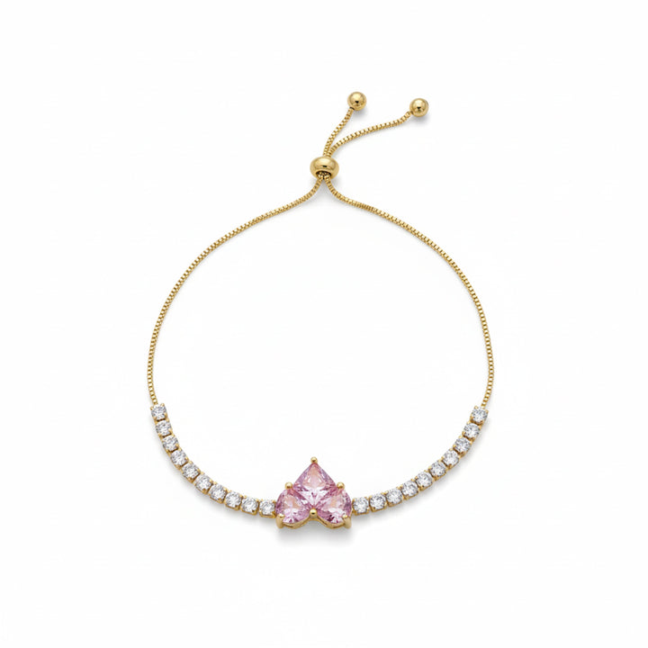 Pink Heart Adjustable Bracelet