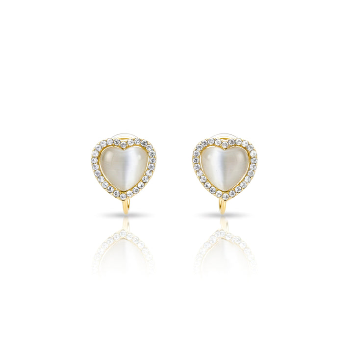 Gold-Toned Moti Love Encircled Ear Studs GWE -92