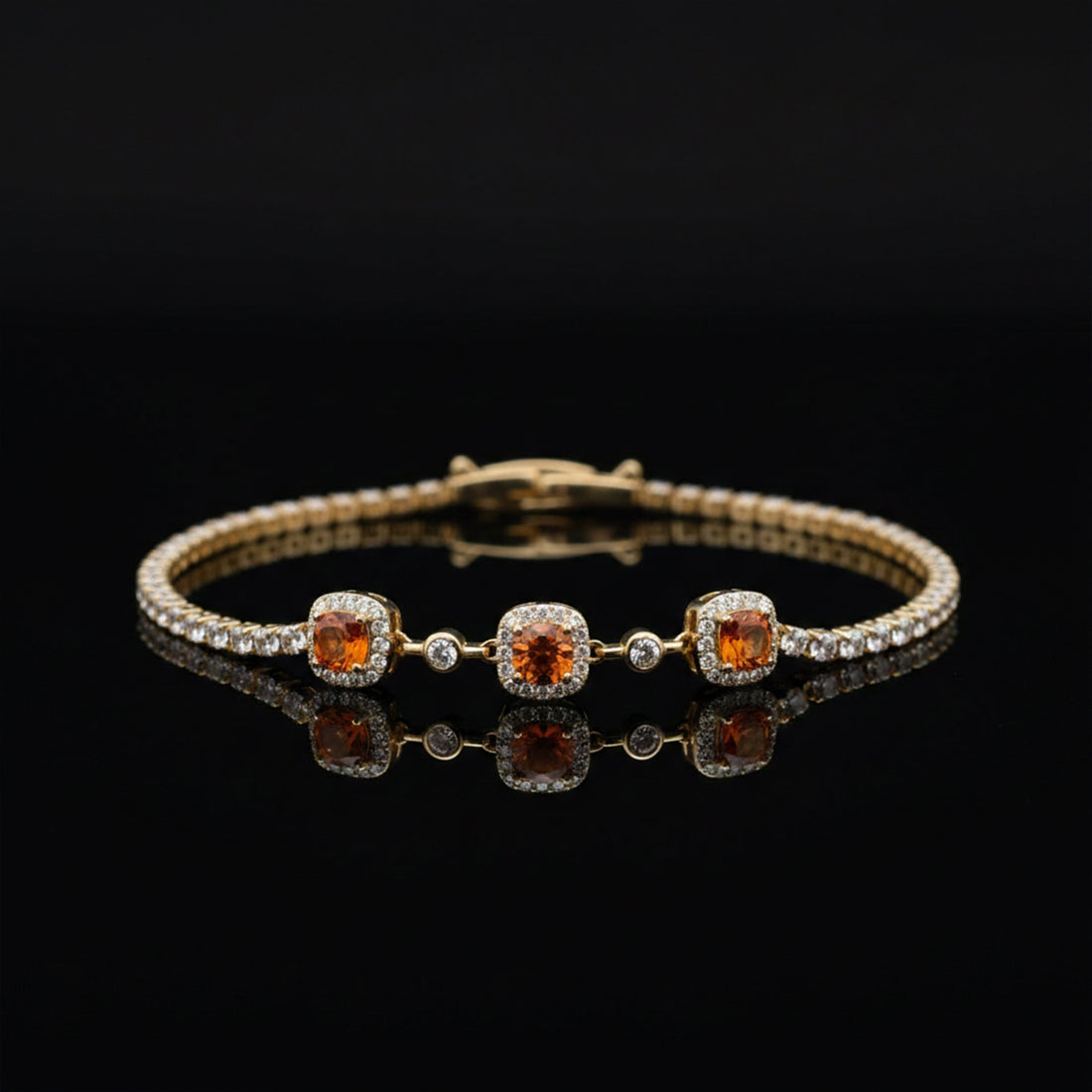 Amber Encircled Cubic Zirconia Line Kangan GWB -94