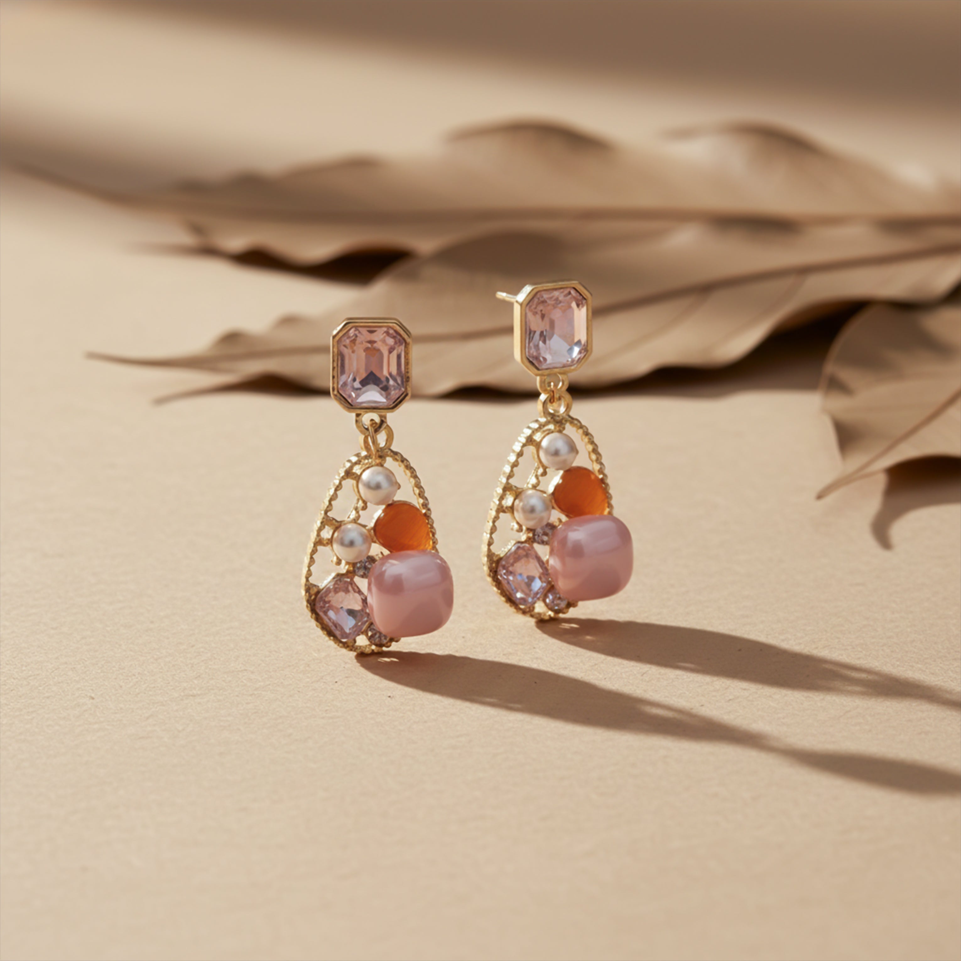 Women Stud Earrings Pearl Drop Gold jewellery - Finora Jewels