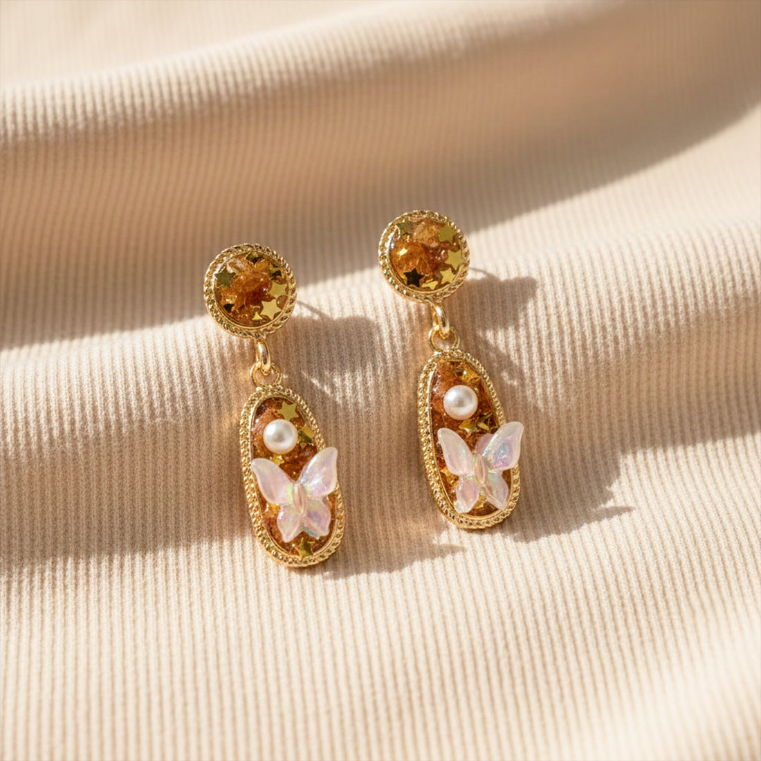 Butterfly Stud Earrings for women in Gold - Finora Jewels