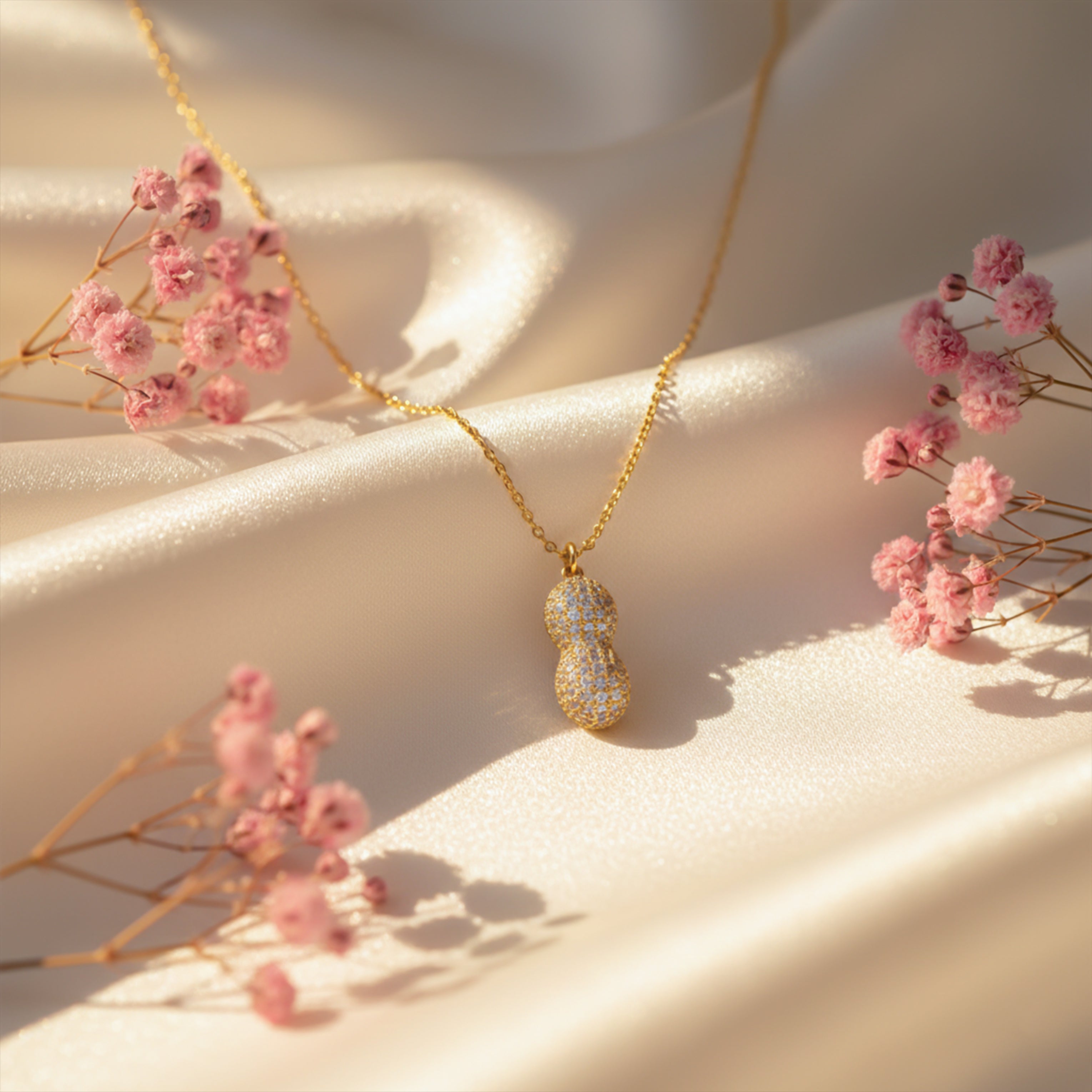Gold Peanut Pearl Necklace for women - Finora Jewels