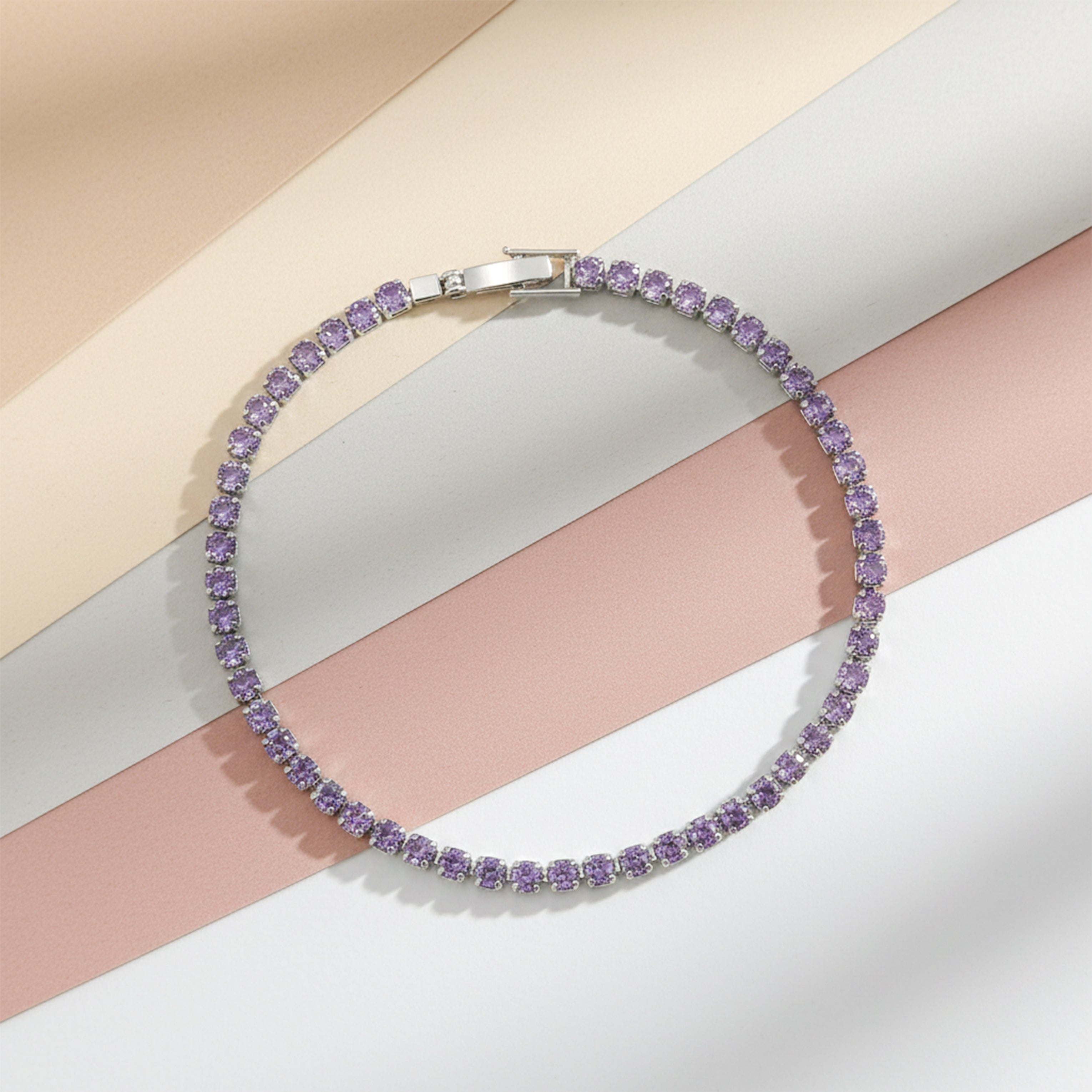 Regal Lilac Cubic Zirconia Kangan GEB -56