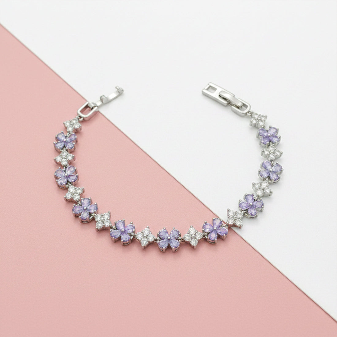 Silver Lavender Bracelet for women - Finora Jewels