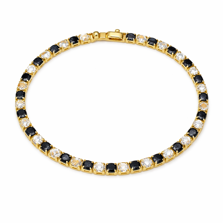 Gold Black & Ivory Zirconia Stone Line Kangan GWB -85