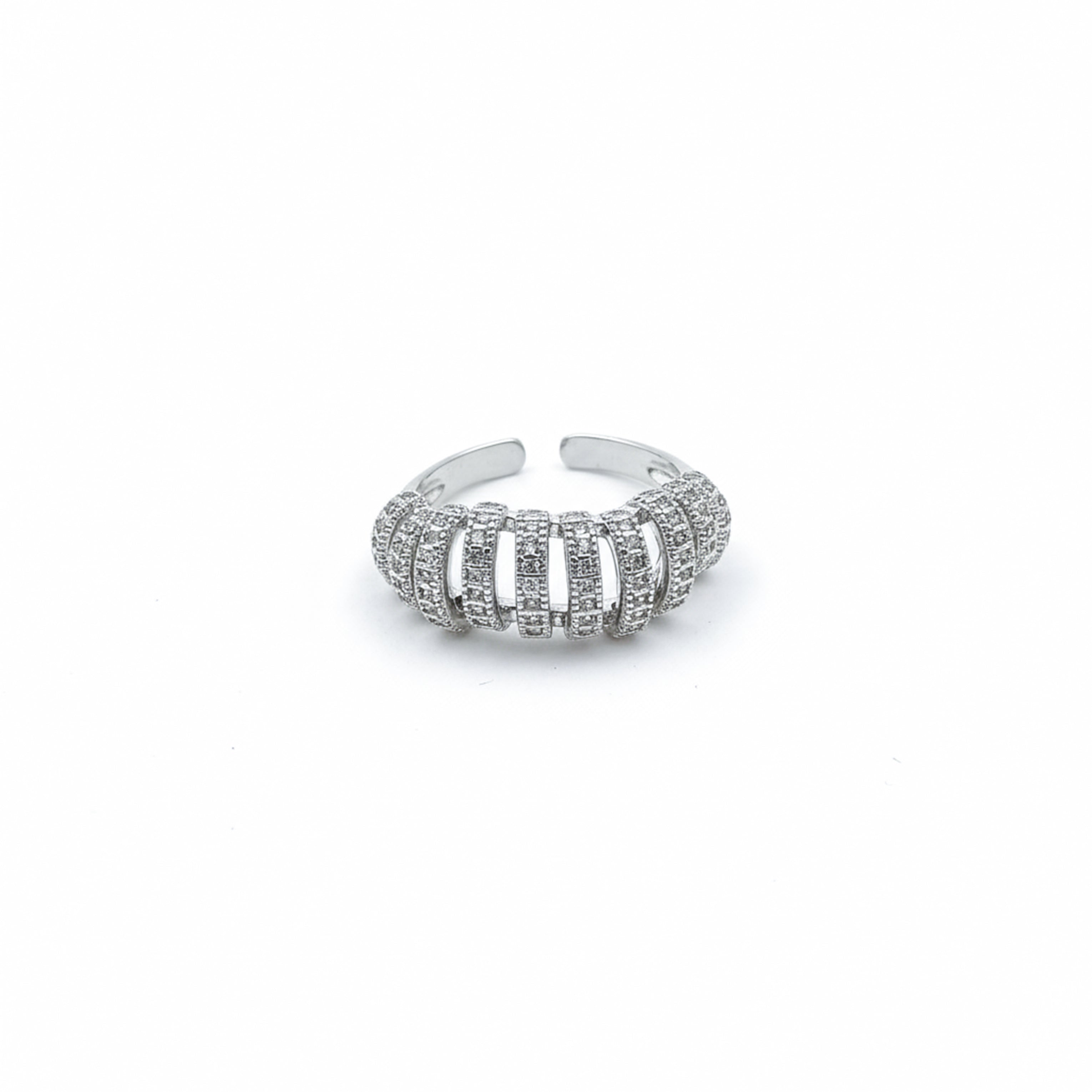 Silver Cubic Zirconia Wrap Band GMR -19