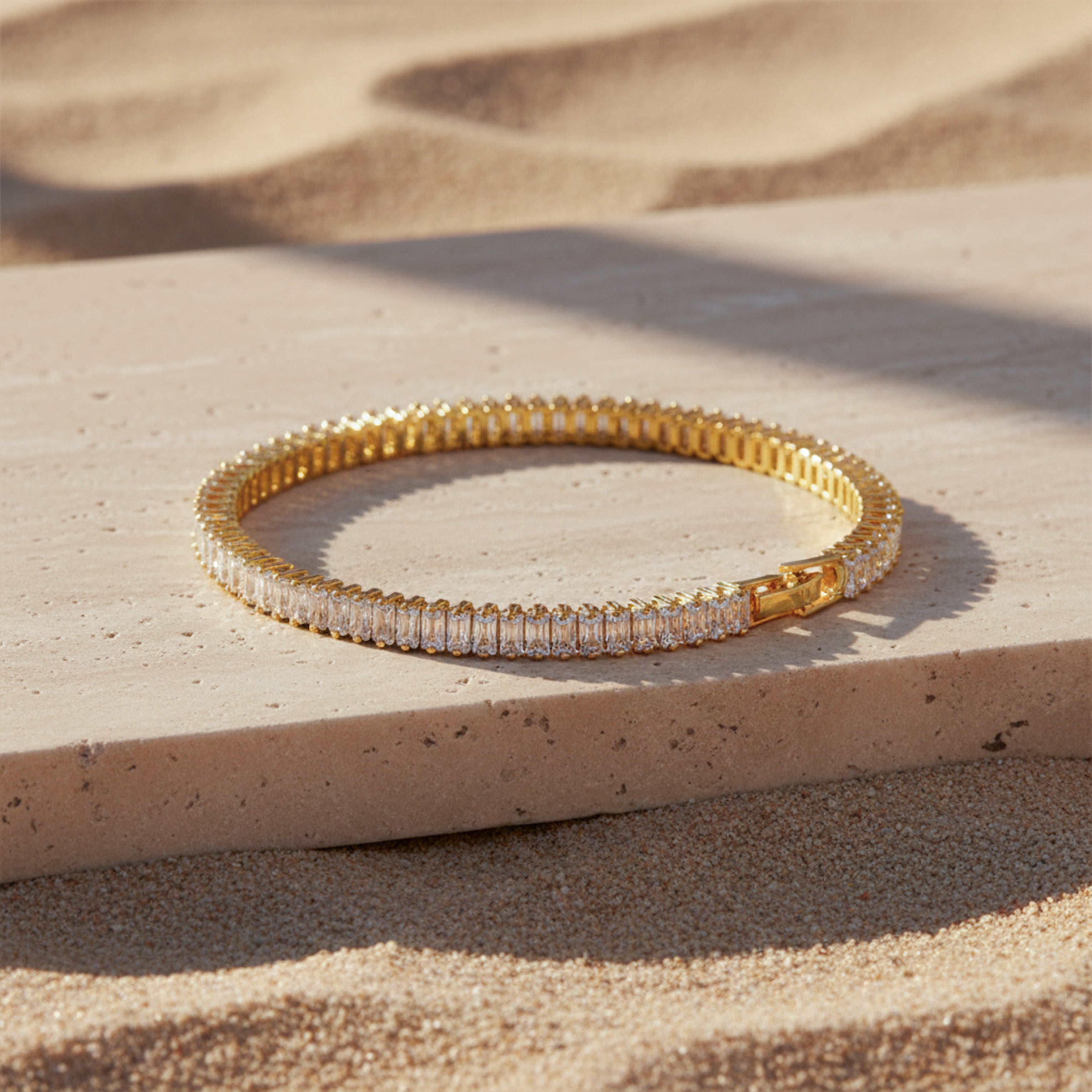 Luxury Baguette Tennis Bracelet for women in Gold - Finora Jewels