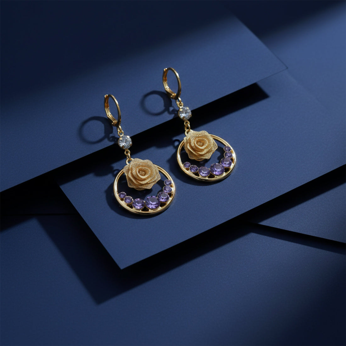 Women Stud Earrings Hoop Gold jewellery - Finora Jewels