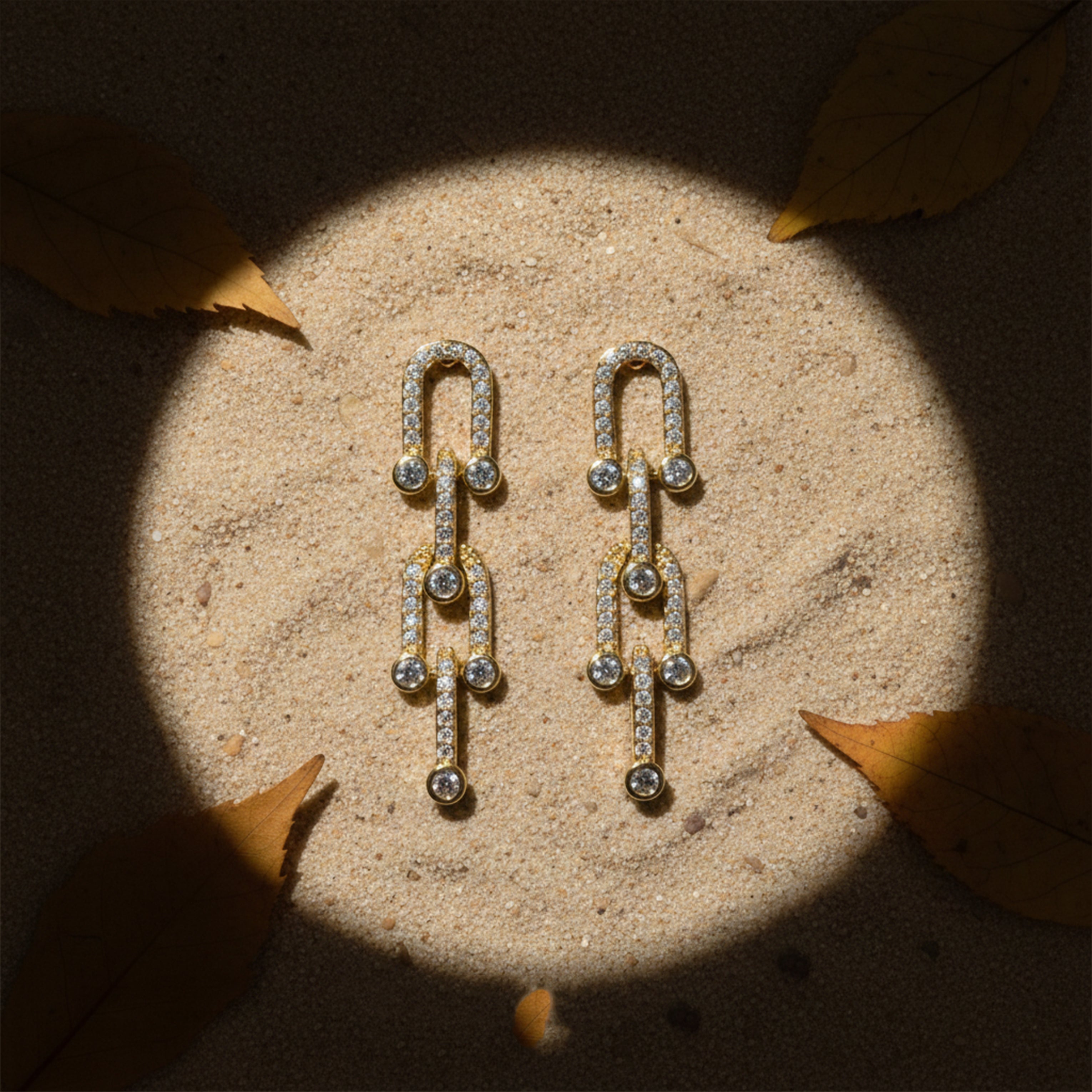 Gold Product Description Stud Earrings for women - Finora Jewels