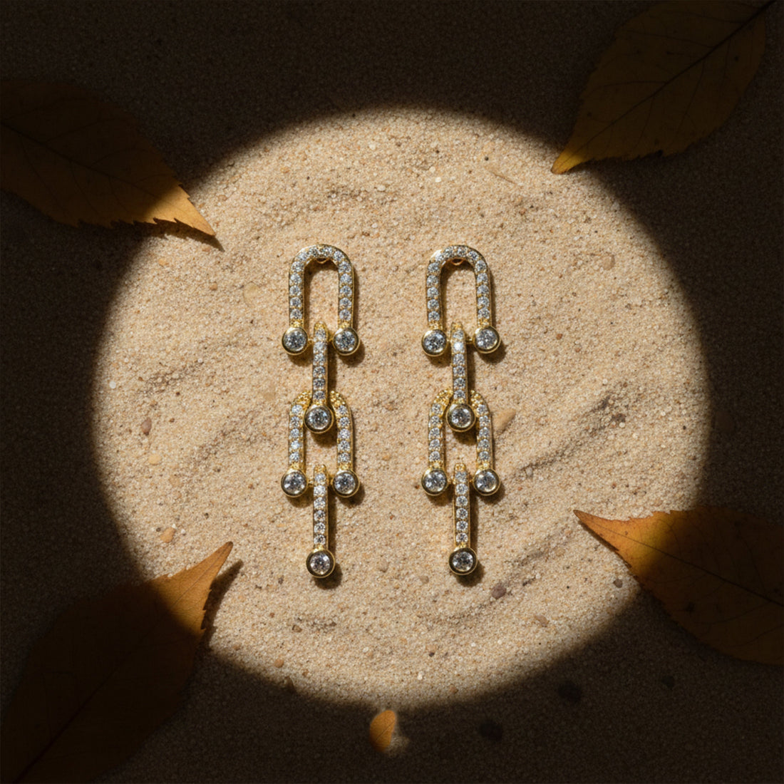 Gold Product Description Stud Earrings for women - Finora Jewels