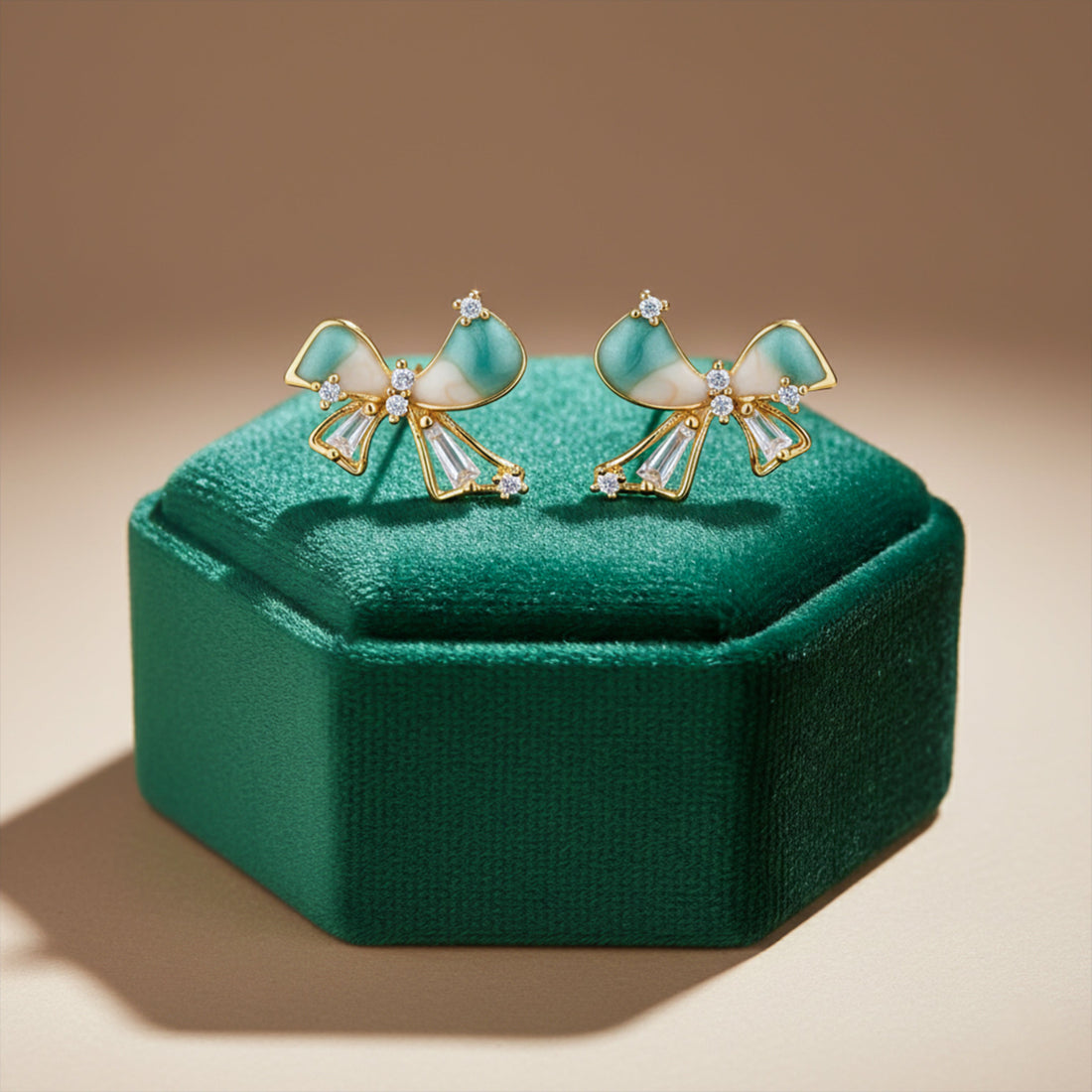 Gold Elegant Bow Stud Stud Earrings for women - Finora Jewels