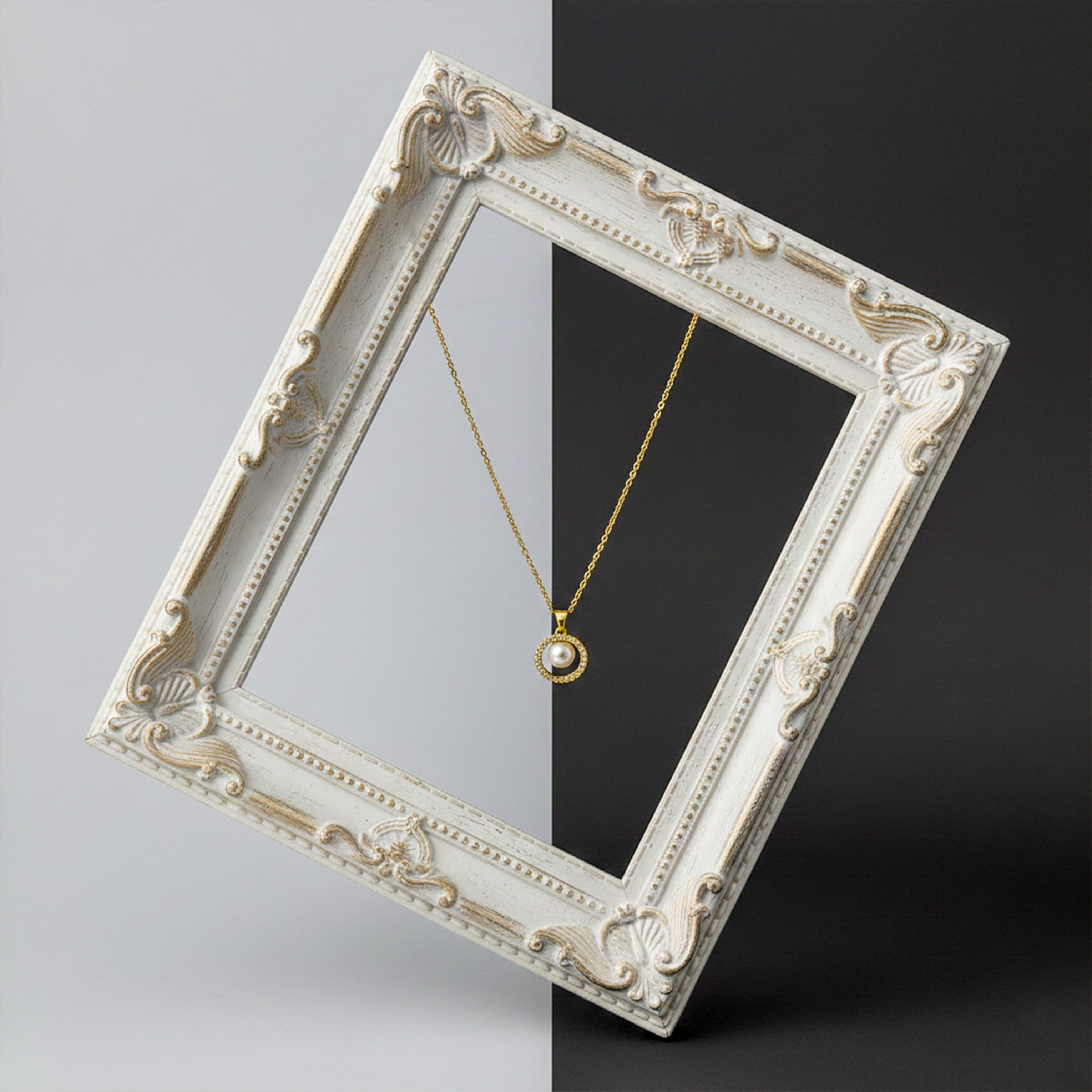 Gold-Toned Moti Encircled Elegance Link Set GWN -57