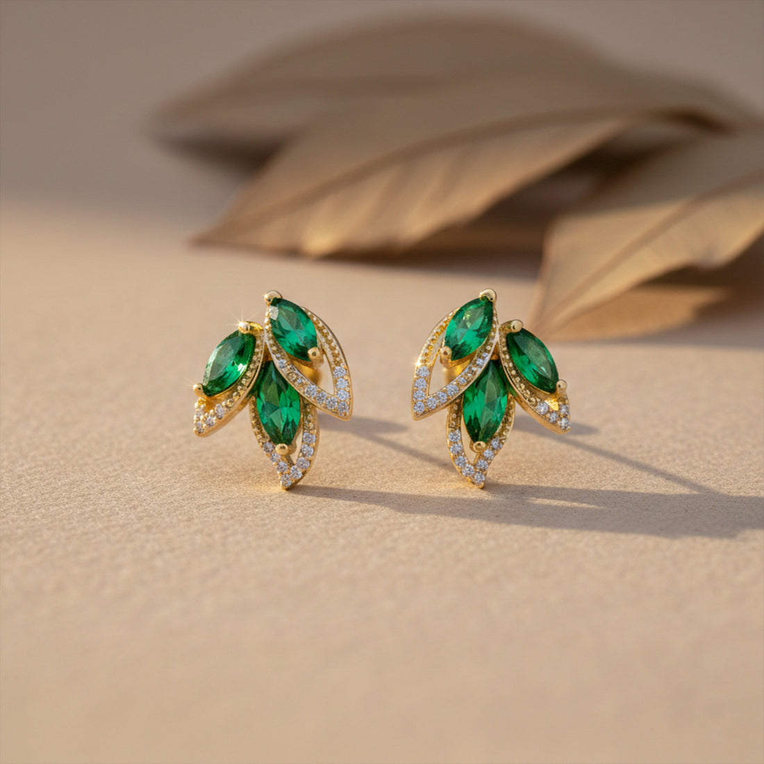 Jade Navette Ear Studs GWE -171