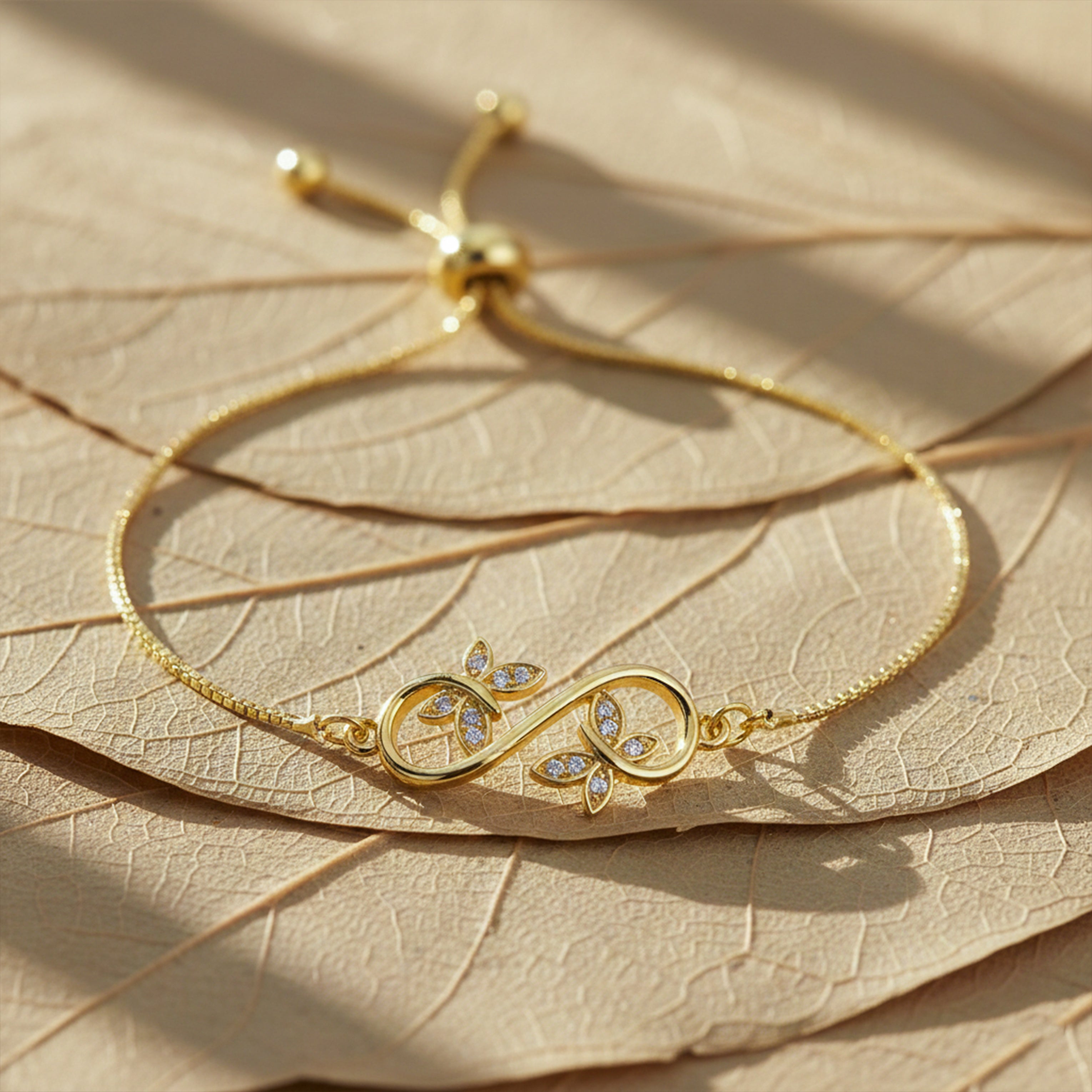 Gold Infinity Floral Earrings for women - Finora Jewels