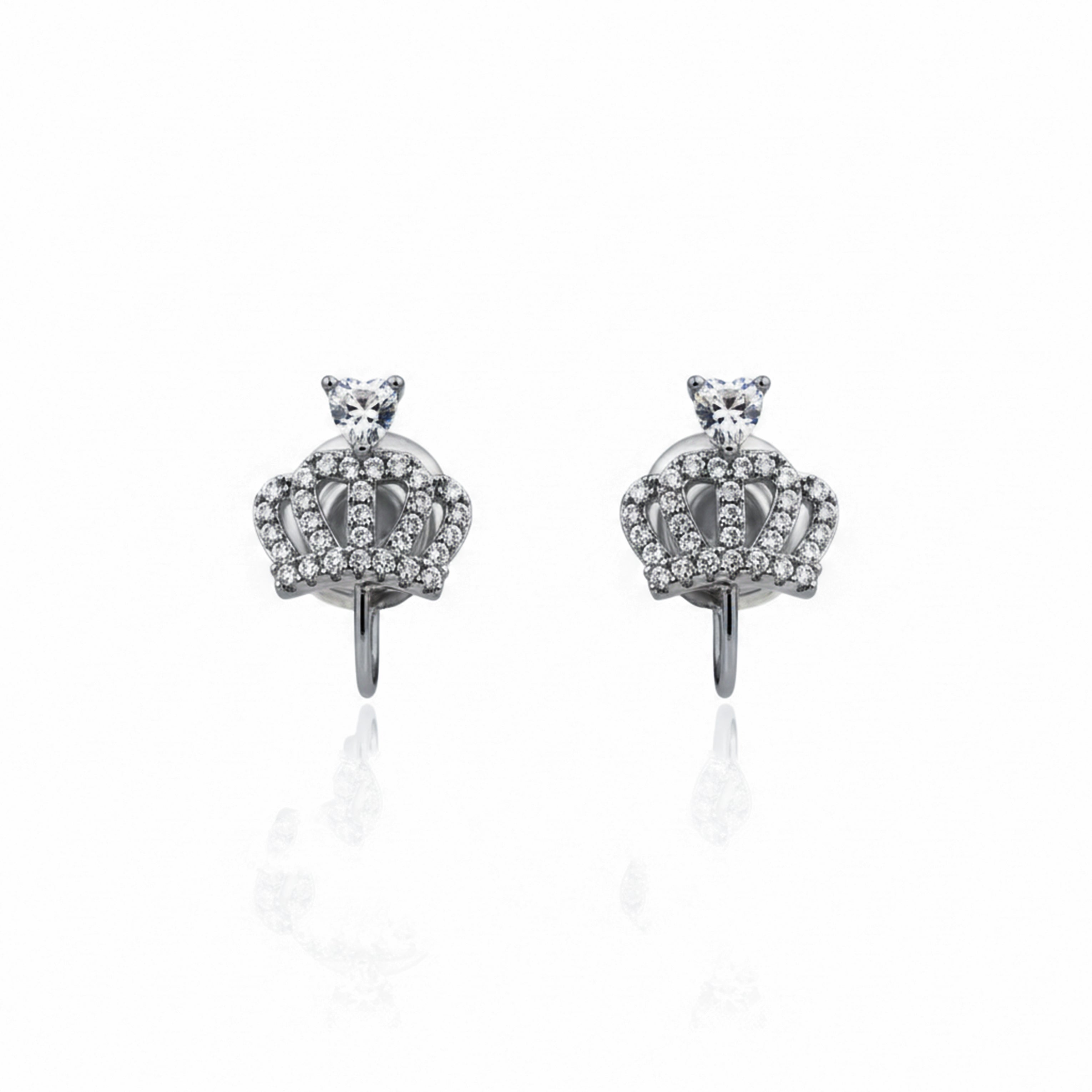 Crown Crystal Stud Stud Earrings for women in Gold - Finora Jewels