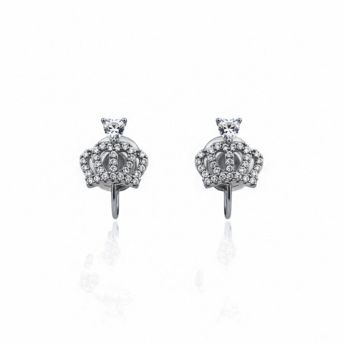 Crown Crystal Stud Stud Earrings for women in Gold - Finora Jewels