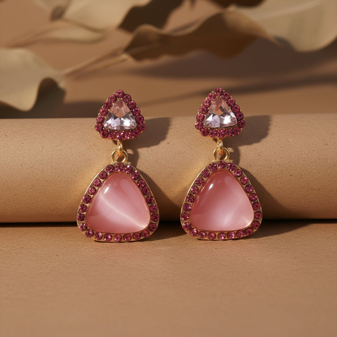 Women Stud Earrings Crystal Drop Gold jewellery - Finora Jewels
