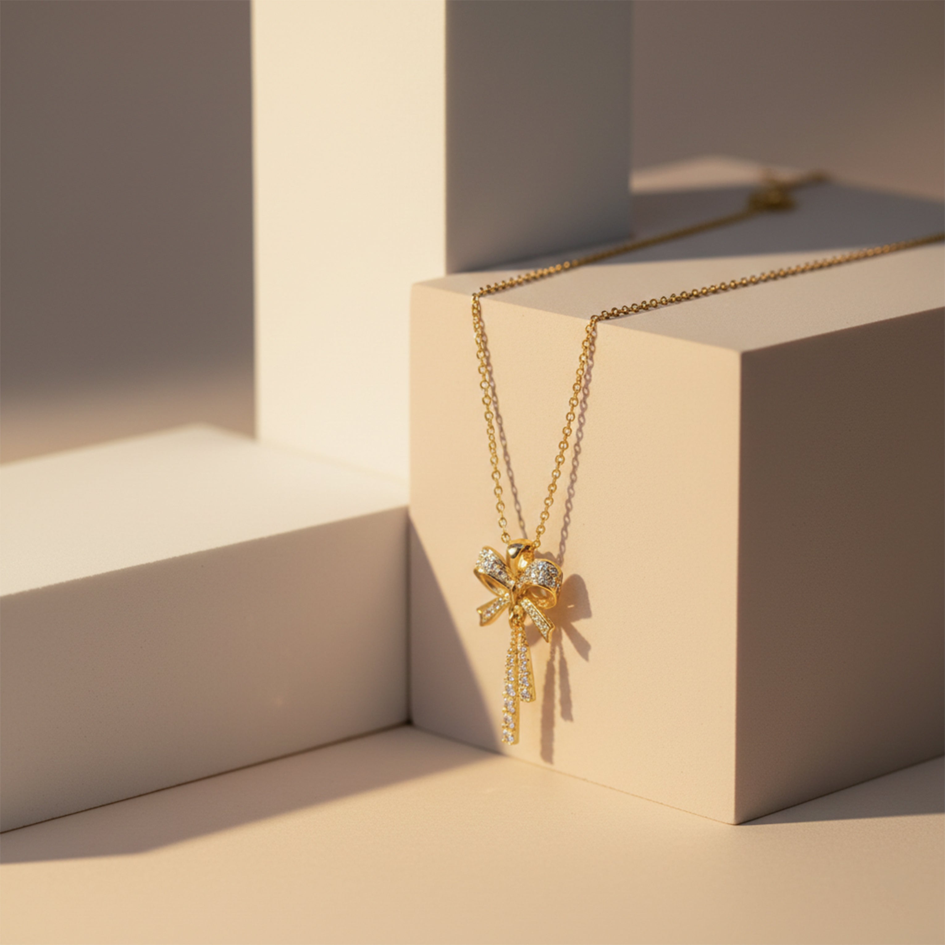 Bow Tassel Necklace for women in Gold - Finora Jewels