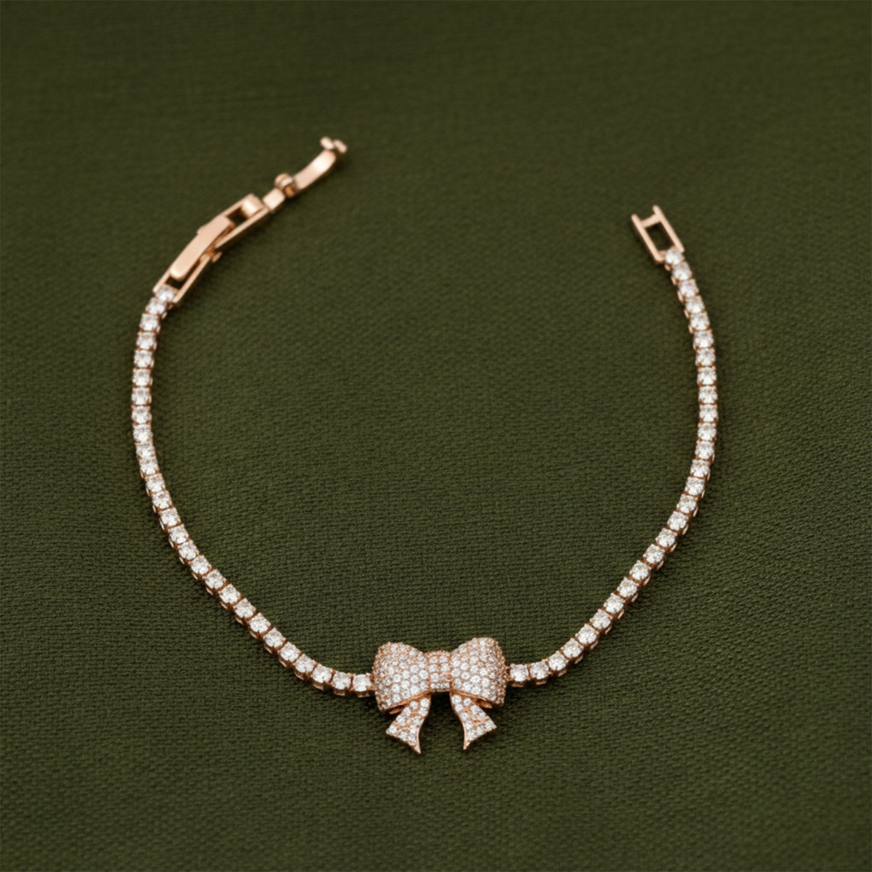 Bowknot Tennis Bracelet for women in Rose Gold - Finora Jewels