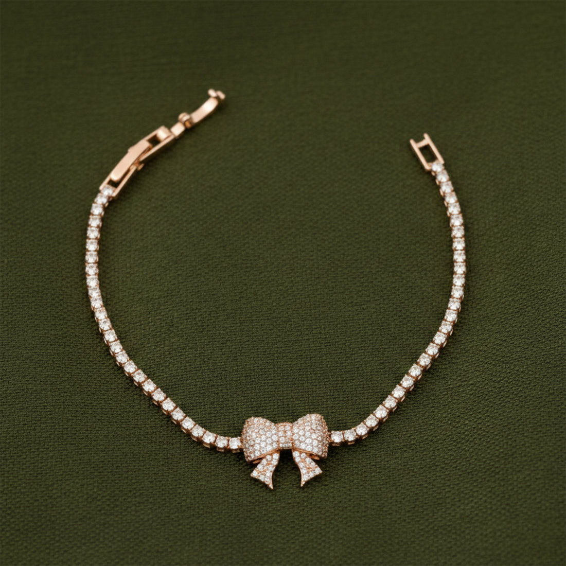 Bowknot Tennis Bracelet for women in Rose Gold - Finora Jewels