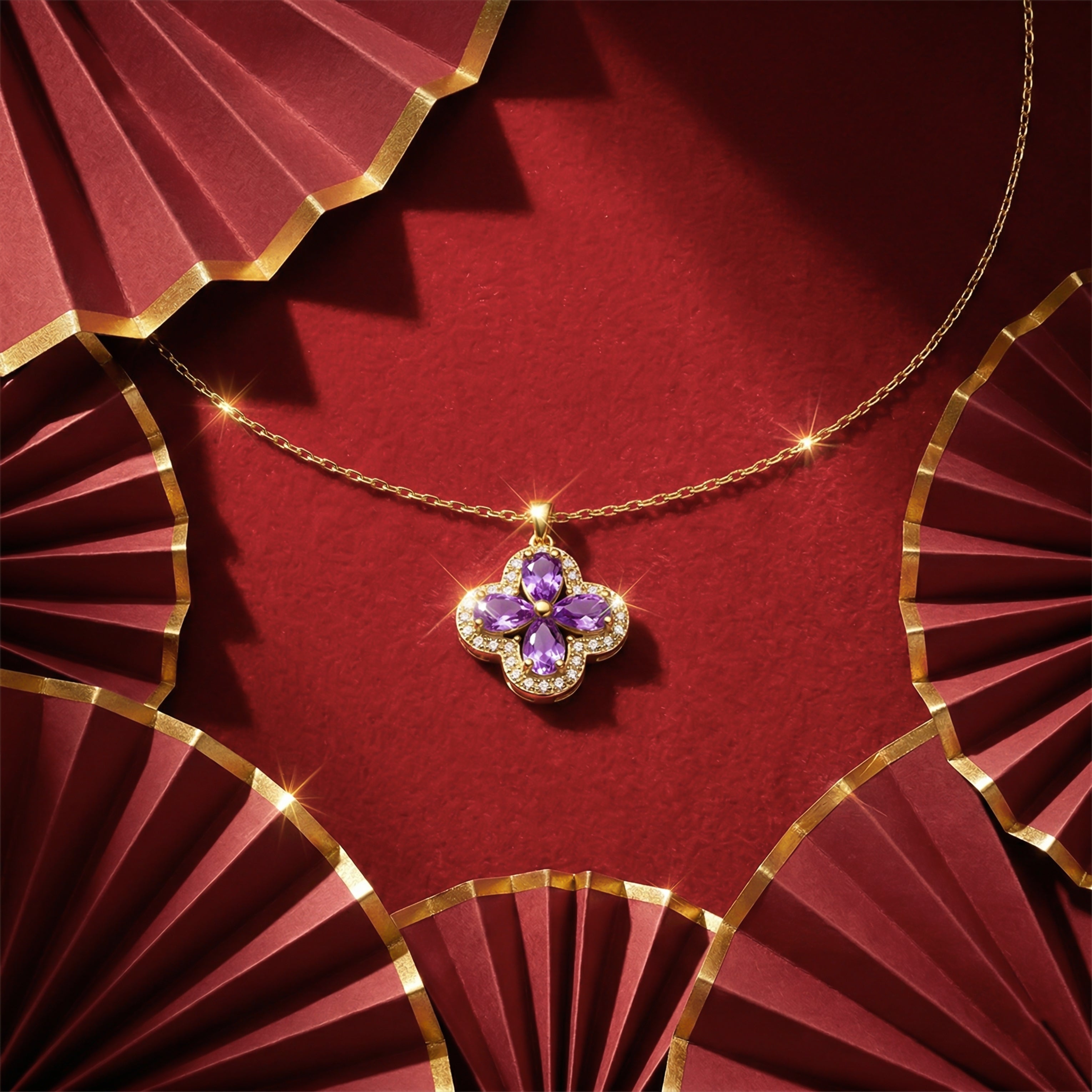 Lilac Foliage Locket Link Set GWN -97