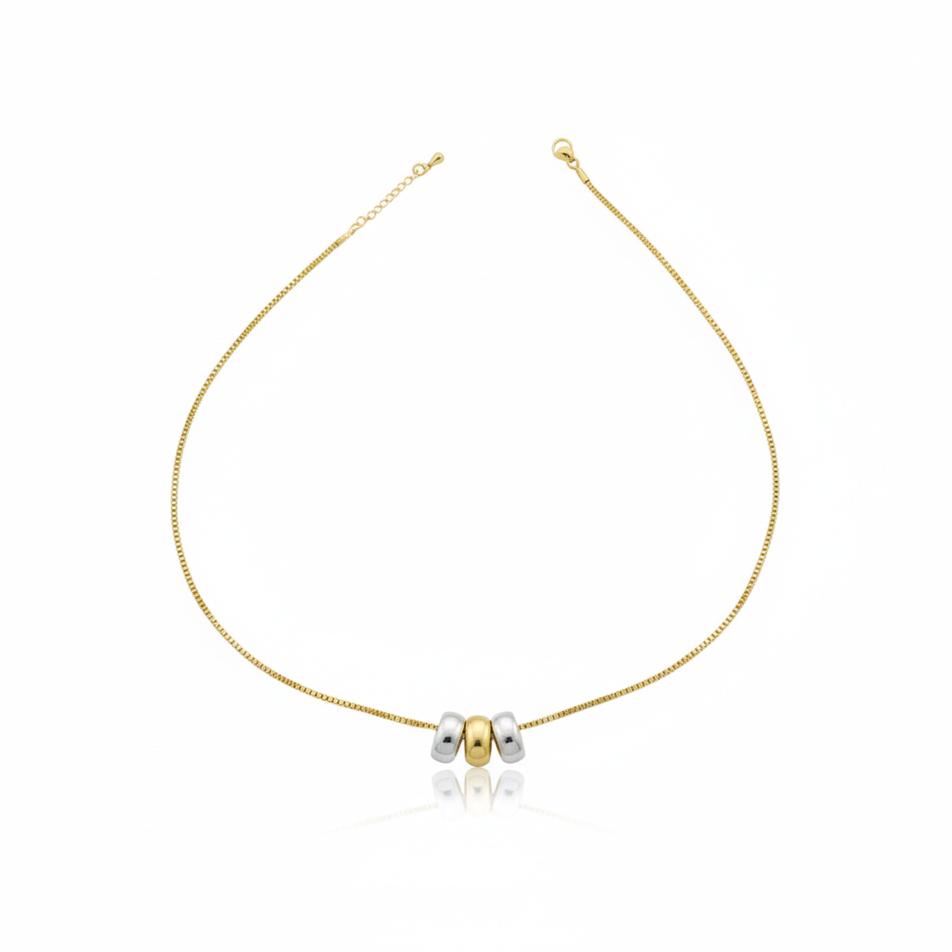 Minimalist Tri-Tone Necklace for women in Gold - Finora Jewels