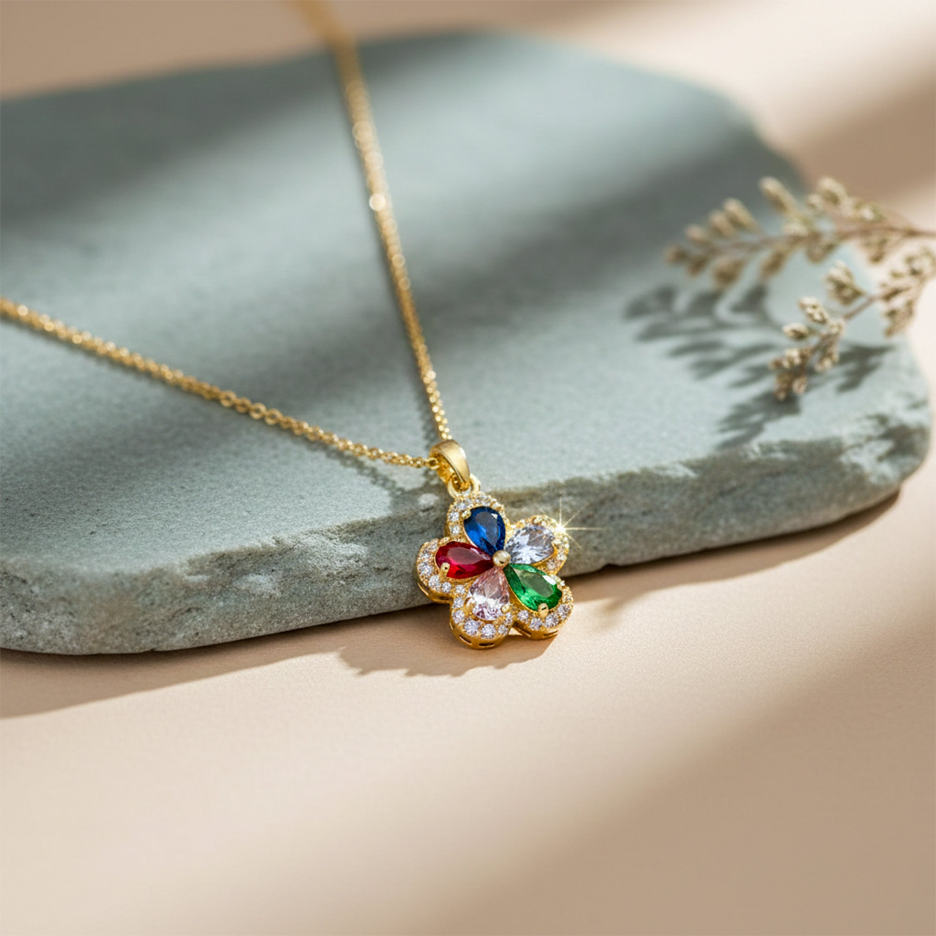 Dazzling Multicolor Gemstone Women Neckless GWN -74