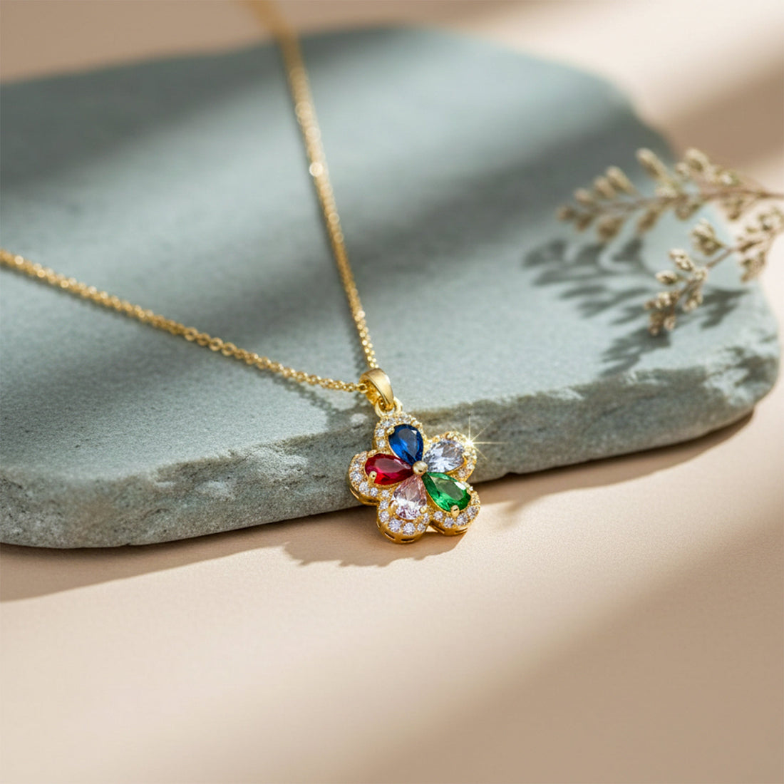Dazzling Multicolor Gemstone Women Neckless GWN -74