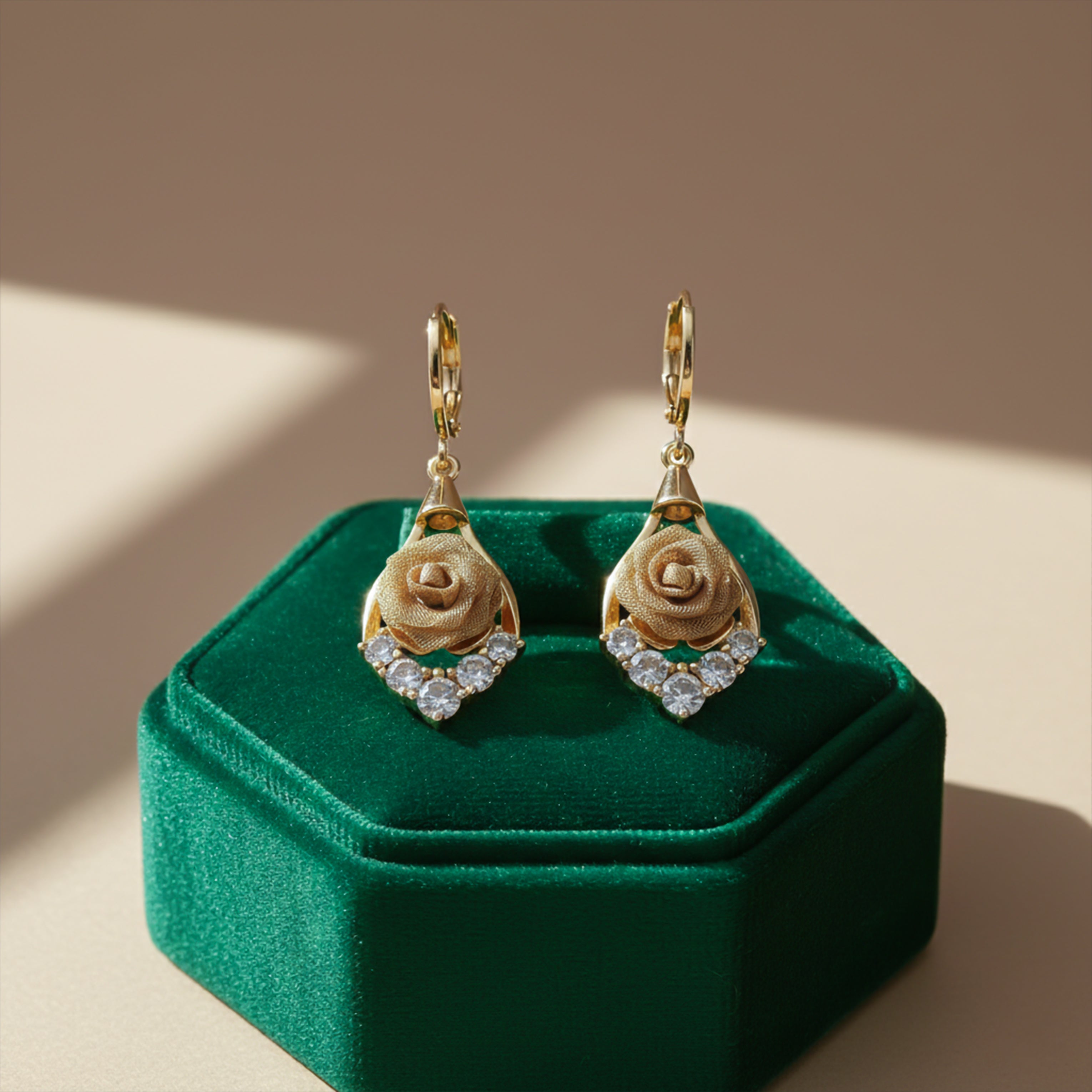 Gold Drop Drop Earrings for women - Finora Jewels