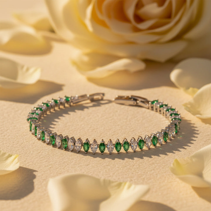 Emerald Alternating Marquise Tennis Bracelet