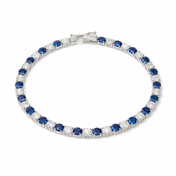 Silver Blue & Ivory Line Kangan GWB -84