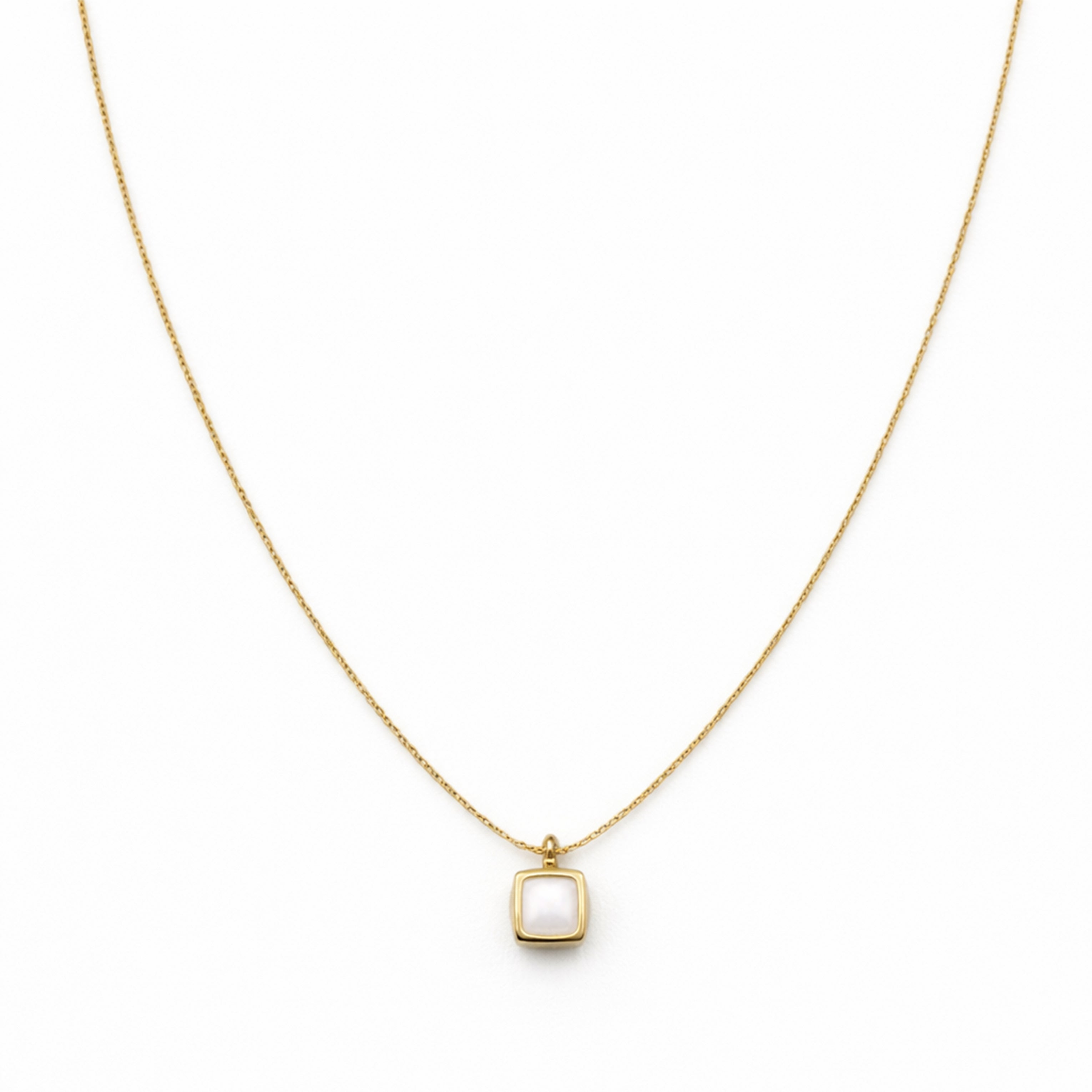 Square-Cut-Cut Mother-of-Moti Women Neckless GWN -71