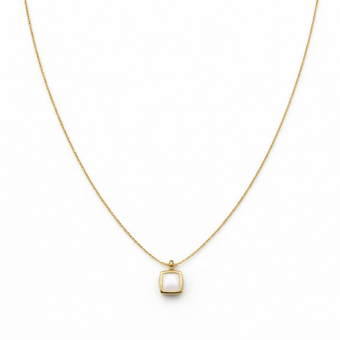 Square-Cut-Cut Mother-of-Moti Women Neckless GWN -71