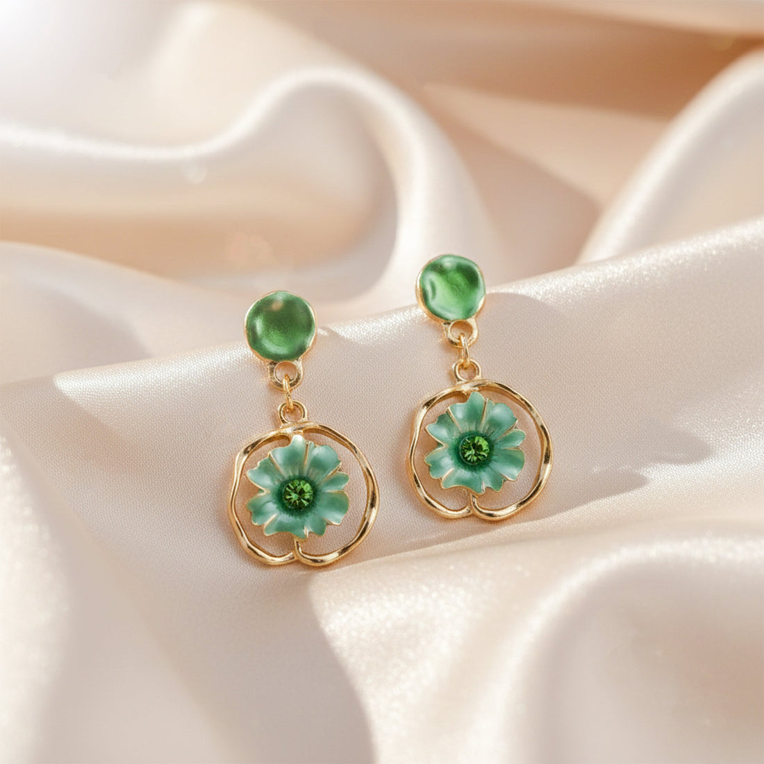 Bloom Gold Dangle Ear Studs GWE -191