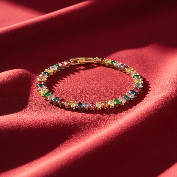 Rainbow Marquise Tennis Bracelet