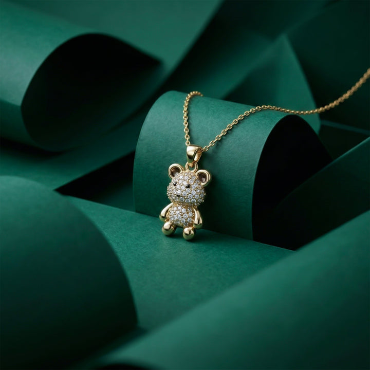 Teddy Cubic Zirconia Locket Link Set GWN -133