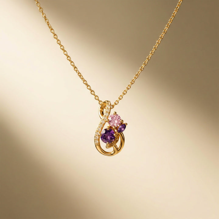 Flora Cubic Zirconia Locket Link Set GWN -100