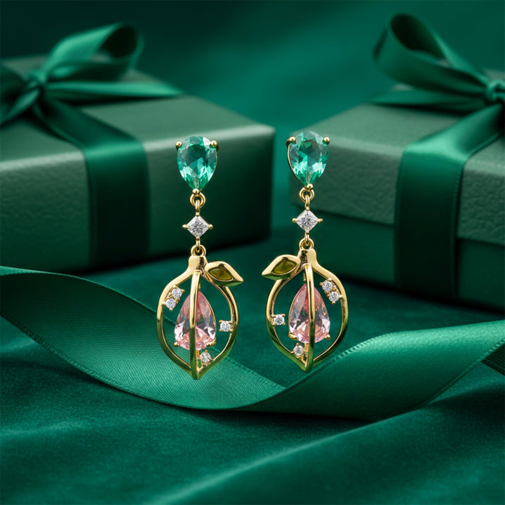 Emerald Bloom Drop Earrings